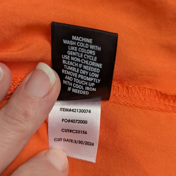 Torrid Vibrant Orange Challis Smocked Perplum Tank Top - Picture 7 of 9